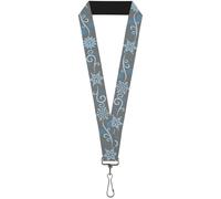 Buckle-Down Lanyard-1.0"-Holiday Snowflakes Gray/Blue 22" x 1" Multicolor