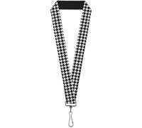 Buckle-Down Lanyard-1.0"-Houndstooth Black/White 22" x 1" Multicolor