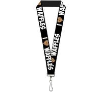 Buckle-Down Lanyard-1.0"-I Heart Waffles Text 22" x 1" Multicolor