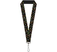 Buckle-Down Lanyard-1.0"-Insects Scattered Black 22" x 1" Multicolor