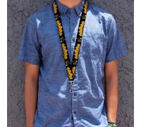 Buckle-Down Lanyard-1.0"-Jack-o'-Lanterns/Haunted House Black/Yellow 22" x 1" Mu