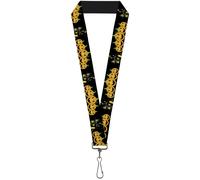 Buckle-Down Lanyard-1.0"-Jack-o'-Lanterns/Haunted House Black/Yellow 22" x 1" Mu