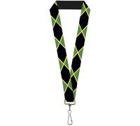 Buckle-Down Lanyard-1.0"-Jamaica Flags 22" x 1" Multicolor