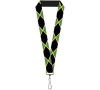 Buckle-Down Lanyard-1.0"-Jamaica Flags 22" x 1" Multicolor