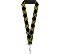 Buckle-Down Lanyard-1.0"-Jamaica Flags Vintage Black 22" x 1" Multicolor