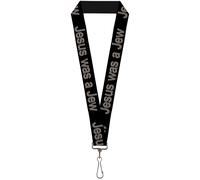 Buckle-Down Lanyard-1.0"-Jesus was A Jew Black/Gray 22" x 1" Multicolor