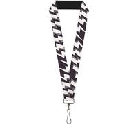 Buckle-Down Lanyard-1.0"-Lightning Bolts Sketch Plum/White 22" x 1" Multicolor