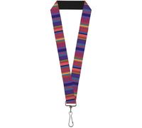 Buckle-Down Lanyard-1.0"-Lines Reds/Purples 22" x 1" Multicolor