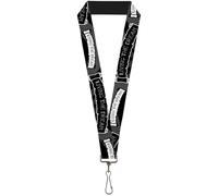 Buckle-Down Lanyard-1.0"-Living The Dream Scroll Gray/Black/White 22" x 1" Multi