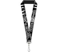 Buckle-Down Lanyard-1.0"-Love Kills Black/White 22" x 1" Multicolor