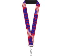 Buckle-Down Lanyard-1.0"-Merica/us Flag Red/Blue/White 22" x 1" Multicolor