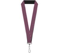 Buckle-Down Lanyard-1.0"-Mini Hearts Black/Pink 22" x 1" Multicolor