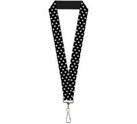 Buckle-Down Lanyard-1.0"-Mini Stars3 Black/White 22" x 1" Multicolor