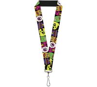 Buckle-Down Lanyard-1.0"-Monsters Close-up Black 22" x 1" Multicolor
