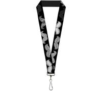 Buckle-Down Lanyard-1.0"-Mustache Sketch Black/White 22" x 1" Multicolor