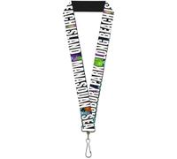 Buckle-Down Lanyard-1.0"-New Jersey Shore Towns Black/Multi Color/wh 22" x 1" Mu