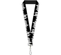 Buckle-Down Lanyard-1.0"-New York Solid Skyline Black/White 22" x 1" Multicolor