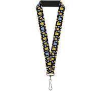 Buckle-Down Lanyard-1.0"-Owls W/Outline Black/Multi Neon 22" x 1" Multicolor