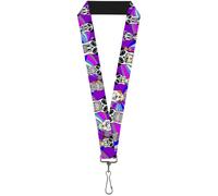 Buckle-Down Lanyard-1.0"-Panda Hat Animals W/Bright Color Burst 22" x 1" Multico