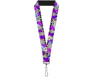 Buckle-Down Lanyard-1.0"-Panda Hat Animals W/Bright Color Burst 22" x 1" Multico