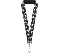 Buckle-Down Lanyard-1.0"-Panda W/Sunglasses & Palm Trees 22" x 1" Multicolor