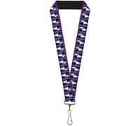 Buckle-Down Lanyard-1.0"-Peaks Turquoise/Fuchsia/Black/White 22" x 1" Multicolor
