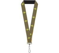 Buckle-Down Lanyard-1.0"-Pine Trees Blocks Olive/Orange/tan 22" x 1" Multicolor