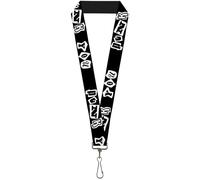 Buckle-Down Lanyard-1.0"-Punk You Black/White 22" x 1" Multicolor