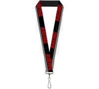 Buckle-Down Lanyard-1.0"-Racing W/Checker Black/White/red 22" x 1" Multicolor