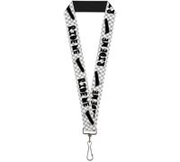 Buckle-Down Lanyard-1.0"-Ride Me Skateboard W/Mini Checker White/gra 22" x 1" Mu