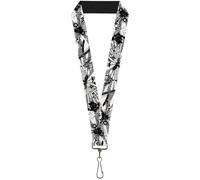Buckle-Down Lanyard-1.0"-Rising Sun White/Gray 22" x 1" Multicolor