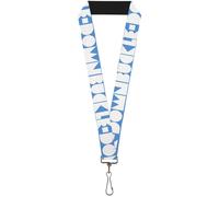 Buckle-Down Lanyard-1.0" Shapes Turquoise/White 22" x 1" Multicolor