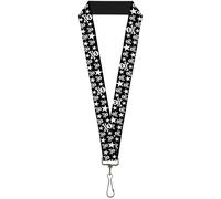 Buckle-Down Lanyard-1.0"-Skulls & Stars Black/White 22" x 1" Multicolor