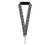Buckle-Down Lanyard-1.0"-Sleeve Skulls Black/Gray One Size Multicolor
