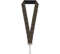 Buckle-Down Lanyard-1.0"-Square Lines Black/Greens/Pinks 22" x 1" Multicolor
