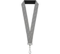 Buckle-Down Lanyard-1.0"-Square Lines White/Black 22" x 1" Multicolor