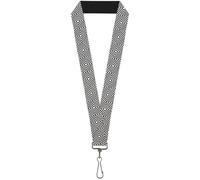 Buckle-Down Lanyard-1.0"-Square Lines White/Black 22" x 1" Multicolor