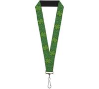 Buckle-Down Lanyard-1.0"-St. Pat's Clovers Scattered2 Outline/Solid 22" x 1" Mul