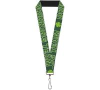 Buckle-Down Lanyard-1.0"-St. Pat's Drinking Team/Shamrocks Black/gre 22" x 1" Mu