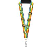 Buckle-Down Lanyard-1.0"-St. Pat's Rainbow/Coins 22" x 1" Multicolor