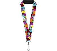 Buckle-Down Lanyard-1.0"-Stained Glass Mosaic2 Multi Color/Navy 22" x 1" Multico
