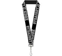 Buckle-Down Lanyard-1.0"-Straight Edge Black/White 22" x 1" Multicolor