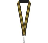Buckle-Down Lanyard-1.0"-Stripe Black/Gold 22" x 1" Multicolor