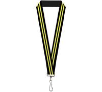 Buckle-Down Lanyard-1.0"-Stripe Black/Yellow 22" x 1" Multicolor