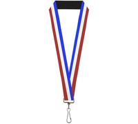Buckle-Down Lanyard-1.0"-Stripes Red/White/Blue 22" x 1" Multicolor
