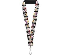 Buckle-Down Lanyard-1.0"-Sugar Skull Outline Black/Multi Color 22" x 1" Multicol