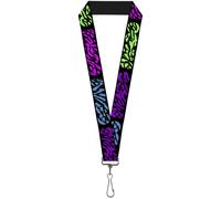 Buckle-Down Lanyard-1.0"-Swagg Black/Zebra Multi Neon 22" x 1" Multicolor