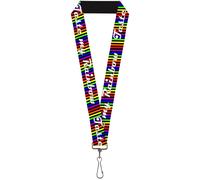 Buckle-Down Lanyard-1.0"-Taste My Rainbow Black/Multi Color 22" x 1" Multicolor