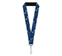 Buckle-Down Lanyard-1.0"-Tread Plate Turquoise/Fuchsia/White 22" x 1" Multicolor