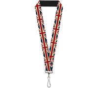 Buckle-Down Lanyard-1.0"-Vintage United Kingdom Flags 22" x 1" Multicolor